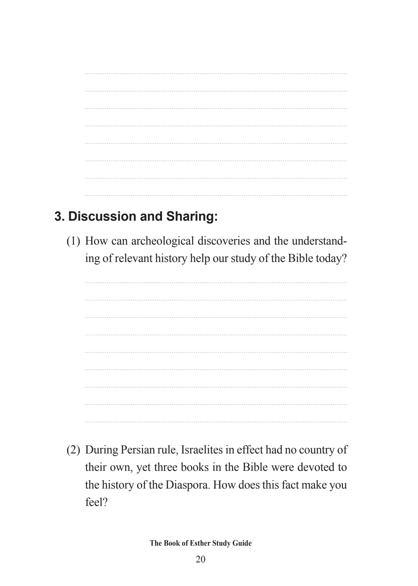 The Book of Esther English Version Discipleship Bible Study Series