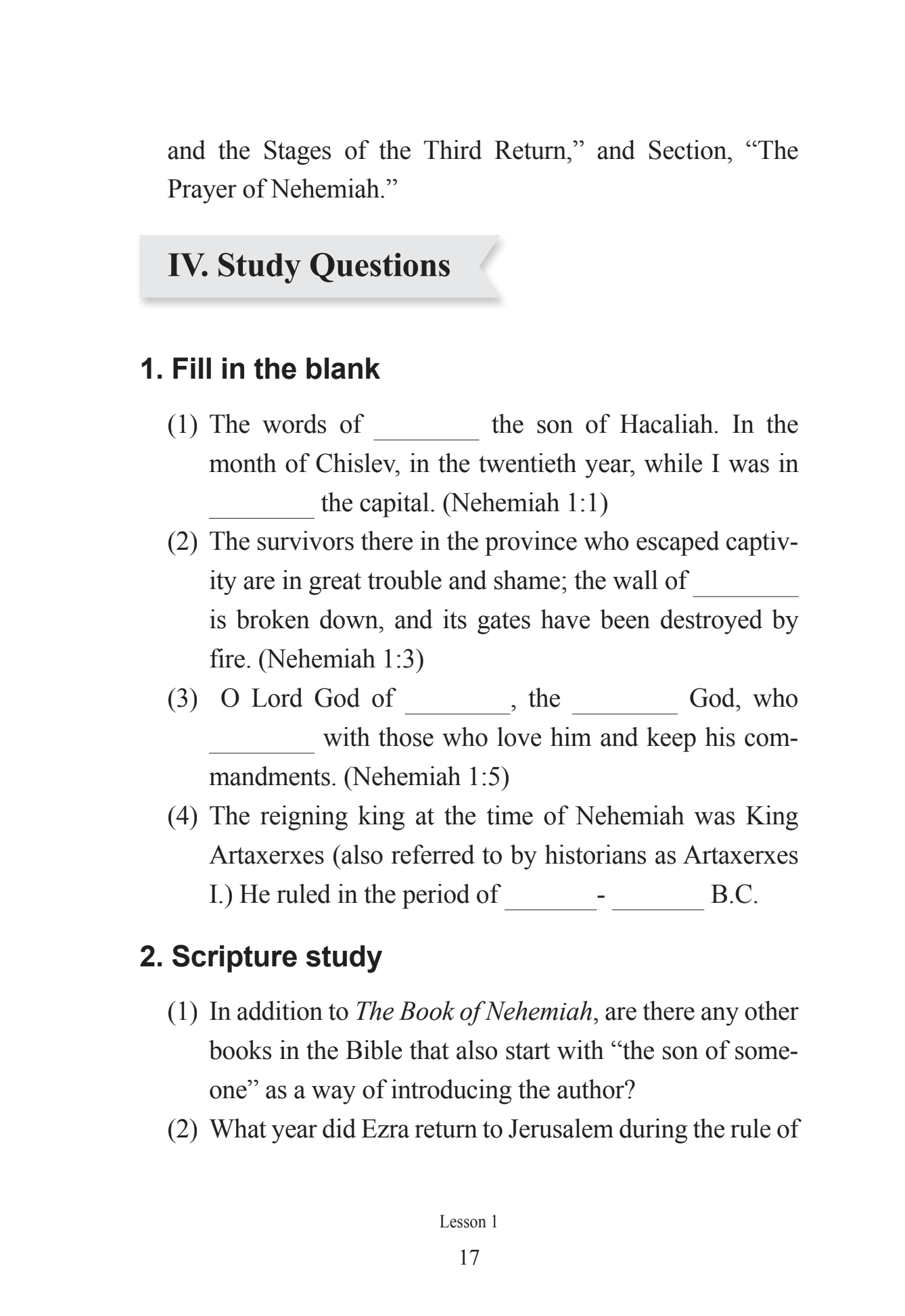 The Book of Nehemiah English Version Discipleship Bible Study Series